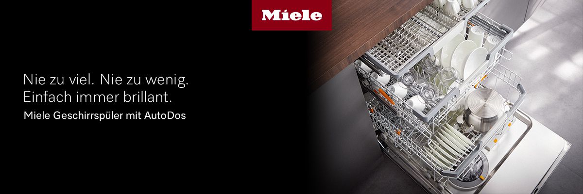 Geschirrspüler von oben, Miele-Logo und Text: 